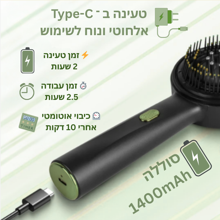 Scalpura™ - מברשת עיסוי מזותרפית חשמלית עם אמפולות לטיפול בנשירה ושיקום השיער