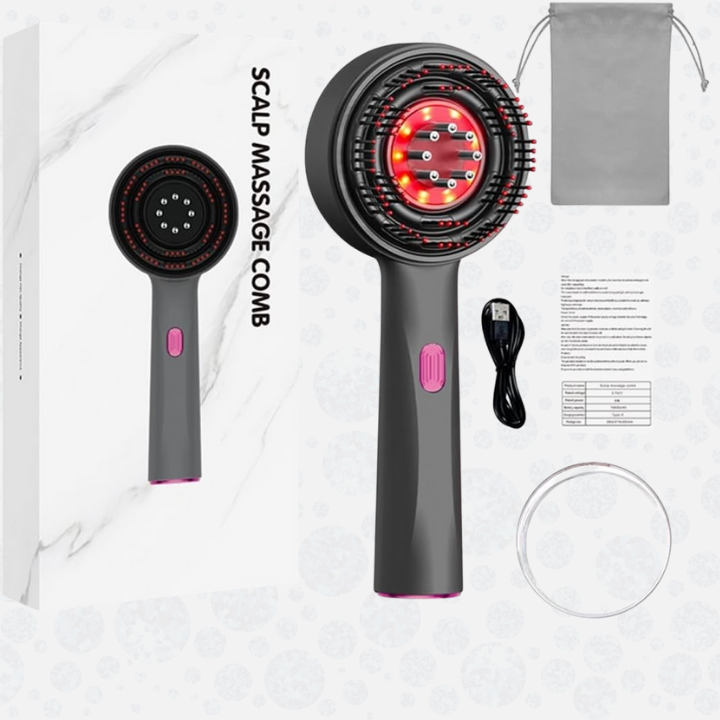 Scalpura™ - מברשת עיסוי מזותרפית חשמלית עם אמפולות לטיפול בנשירה ושיקום השיער
