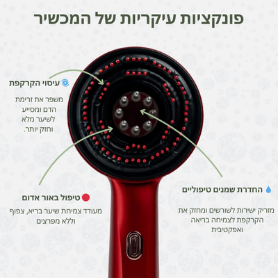 Scalpura™ - מברשת עיסוי מזותרפית חשמלית עם אמפולות לטיפול בנשירה ושיקום השיער