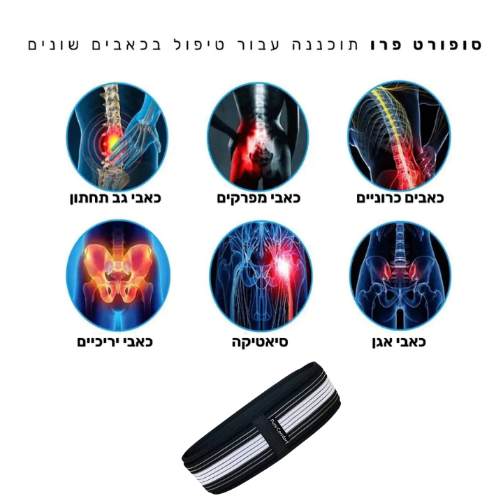 פיור קומפורט באק פרו – חגורת תמיכה מתקדמת לגב התחתון